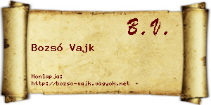 Bozsó Vajk névjegykártya